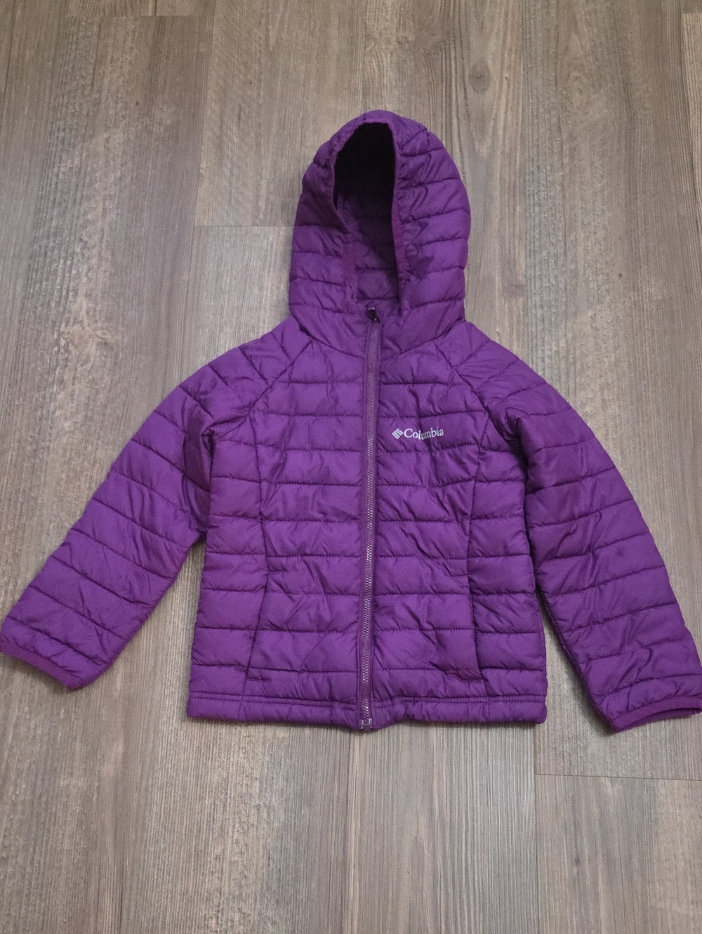 Columbia Girls' Hooded Quilted Puffer Jacket in Purple